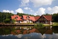 Luxurious homes by lake Royalty Free Stock Photo