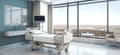 Luxurious Hospital Room with City View. Generative AI Royalty Free Stock Photo