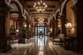 luxurious hotel, with intricate details visible in the lobby and guest rooms Royalty Free Stock Photo