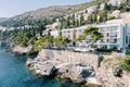 Luxurious hotel Villa Dubrovnik on the rocky seashore at the foot of the mountains. Croatia