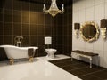 Luxurious interior of bathroom