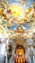 The luxurious interior of the Church Wieskirche Royalty Free Stock Photo