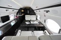 Luxurious interior of Gulfstream G450 executive jet at Singapore Airshow Royalty Free Stock Photo