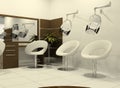 Luxurious interior of a hairdressing salon