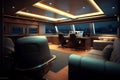 Luxurious interior of a modern yacht