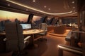 Luxurious interior of a modern yacht