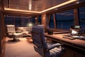 Luxurious interior of a modern yacht