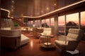 Luxurious interior of a modern yacht