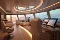 Luxurious interior of a modern yacht