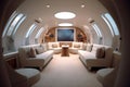 Luxurious interior of a modern yacht