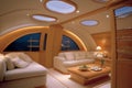 Luxurious interior of a modern yacht