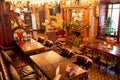 Luxurious interior of traditional English restaurant, View from above