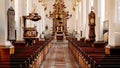 Luxurious interior of the Trinitatis Kirke lutheran church in central Copenhagen, Denmark Royalty Free Stock Photo