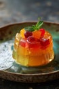 the luxurious jelly dessert with refined presentation