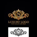 Letter N Luxury Logo Crest Heraldic badge