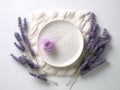 Luxurious Lavender Soap & Fresh Flowers for a Relaxing Bath Royalty Free Stock Photo