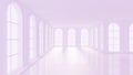 Luxurious light purple empty interior. 3d illustration, 3d rendering