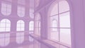 Luxurious light purple empty interior. 3d illustration, 3d rendering