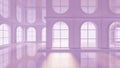 Luxurious light purple empty interior. 3d illustration, 3d rendering