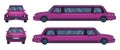 Luxurious limousine set. Premium transportation, elegant transport. Royalty Free Stock Photo