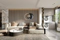 luxurious living room with complete setup of furniture and sofa table proper lighting and much more