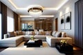 Luxurious living room of a rich