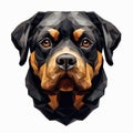 Luxurious Low Poly Rottweiler Portrait With Distinctive Graphic Design Elements Royalty Free Stock Photo