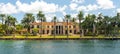 Luxurious mansion with palm trees in Miami Beach, florida, USA Royalty Free Stock Photo