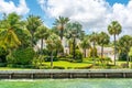 Luxurious mansion with palm trees in Miami Beach, florida, USA Royalty Free Stock Photo
