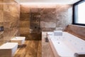 Luxurious marble bathroom with hydromassage