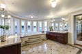 Luxurious master bath boasts jetted tub Royalty Free Stock Photo