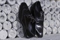 Luxurious men's leather handmade shoes.