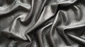 Luxurious Metallic Silver Leather Texture with Elegant Folds and Patterns Royalty Free Stock Photo