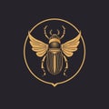 Luxurious Minimalist Horn Beetle Logo Illustration