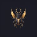 Luxurious Minimalist Horn Beetle Logo Illustration