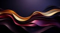 Luxurious minimalist purple and gold waves background. Futuristic design for modern banner template and invitations. Luxury