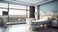 Luxurious Modern Hospital Room with City View. Generative AI Royalty Free Stock Photo