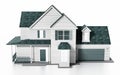 Luxurious modern house isolated on white background. 3D illustration Royalty Free Stock Photo
