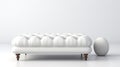 A luxurious modern white leather sofa, perfect for those who appreciate the elegance of simplicity in interior design