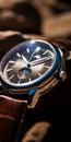 Luxurious Moonphase Watch By Lanvin - Brown And Azure