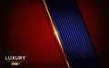 Luxurious navy blue with red background combine with golden lines