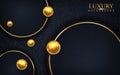 Luxurious navy dark background combine with golden shape element