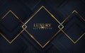 Luxurious navy dark background combine with golden shape element