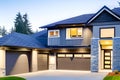 Luxurious new construction home in Bellevue, WA. Modern style home. Generative AI Royalty Free Stock Photo