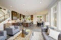 Luxurious new construction with open plan interior. Royalty Free Stock Photo