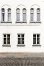 Luxurious old apartament house with a white facade Royalty Free Stock Photo