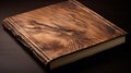 Luxurious Olive Wood Book Cover With Text On Wooden Background