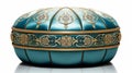 Luxurious Ottoman Style Turquoise Jewelry Box With Gold Adornments Royalty Free Stock Photo