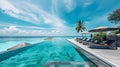 Luxurious Outdoor Pool at a Maldives Resort Royalty Free Stock Photo