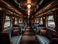 A luxurious passenger train ready for a high-end journey created with Generative AI